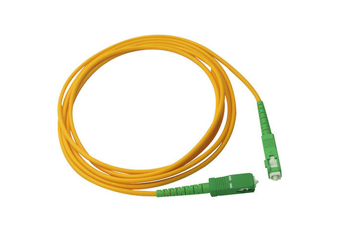 SC APC - revestimento exterior Singlemode do PVC do cabo de remendo 3.0mm da fibra ótica do SC APC 0