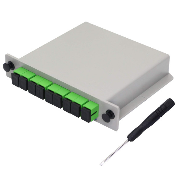 1x8 divisor ótico do PLC da gaveta da fibra do SC APC na caixa da fibra ótica 0