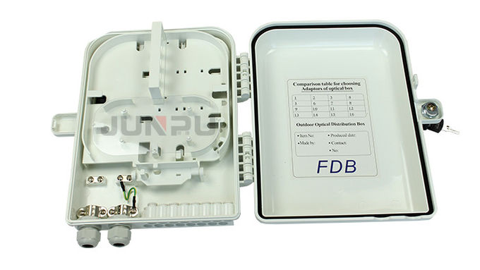 Caixa de distribuição exterior de Ftth, fibra - material branco ótico da caixa de distribuição PC+ABS 2