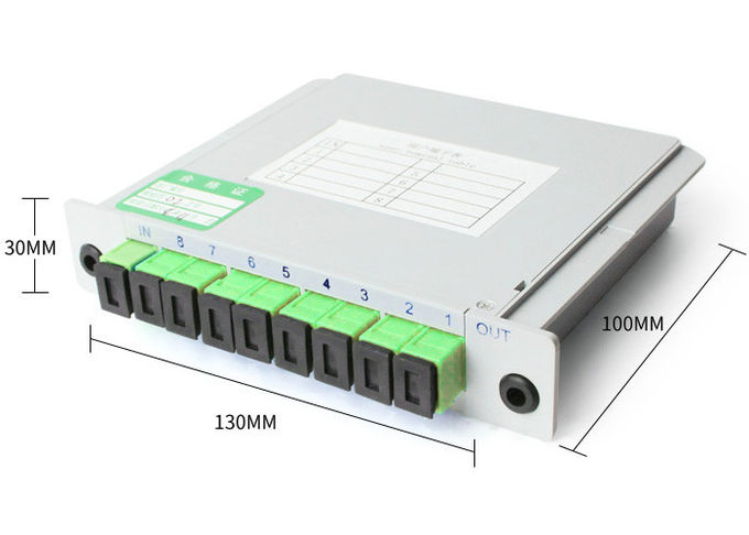 1x8 divisor ótico do PLC da gaveta da fibra do SC APC na caixa da fibra ótica 1