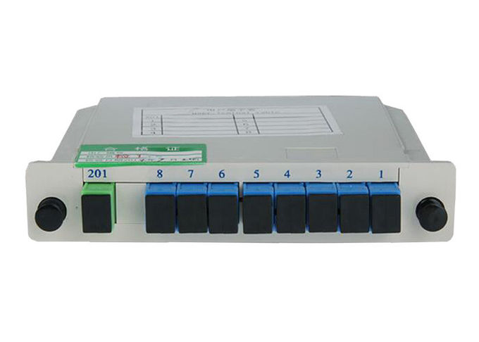 1x8 divisor ótico do PLC da gaveta da fibra do SC UPC na caixa da fibra ótica 0